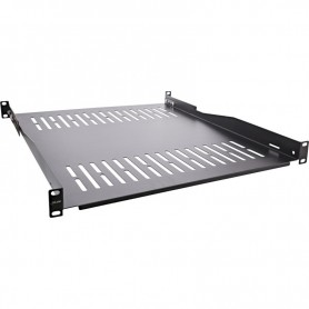 InLine® 19\" shelf, 550mm, 50kg, 1U, RAL 9005 black