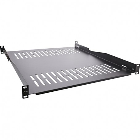 InLine® 19\" shelf, 550mm, 50kg, 1U, RAL 9005 black