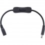 InLine® DC cable with Switch, DC male/female 4.0x1.7mm, AWG 18, black, 0.20m
