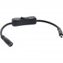 InLine® DC cable with Switch, DC male/female 4.0x1.7mm, AWG 18, black, 0.20m