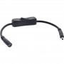 InLine® DC cable with Switch, DC male/female 3.5x1.35mm, AWG 18, black, 0.20m