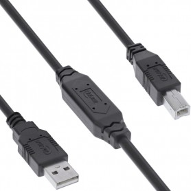 InLine® USB 2.0 active cable, USB-A male to USB-B male, 10m