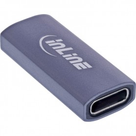 InLine® USB4 adapter, USB-C female/female, aluminium, grey
