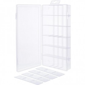InLine® Small Components Box, 18 compartments, 207x110x27mm, transparent