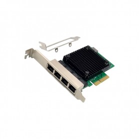 InLine® Quad Gigabit network card, 4x RJ45 2.5Gb/s, PCIe x4, incl. LP bracket