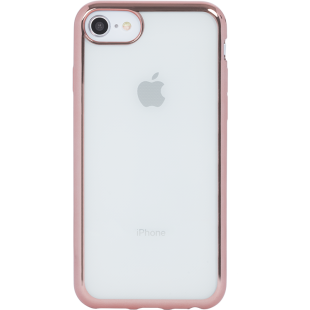 Coque semi-rigide transparente métal rose pour iPhone 6/6S/7/8