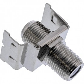 InLine® Keystone installation adapter, 2x F sockets, metal version