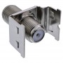 InLine® Keystone installation adapter, 2x F sockets, metal version