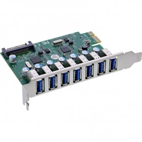InLine® USB-A 3.2 Gen.1 7 Port Host Controller PCIe, SATA Power