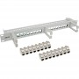 InLine® Patch panel Cat.6A 16-way, with 3 brackets, 16 keystones, 19\", 1U, grey
