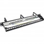 InLine® Patch panel Cat.6A 16-way, with 3 brackets, 16 keystones, 19\", 1U, nero