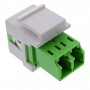 InLine® Fiber optical Keystone Snap-in adaptor white, duplex LC/LC, SM, green