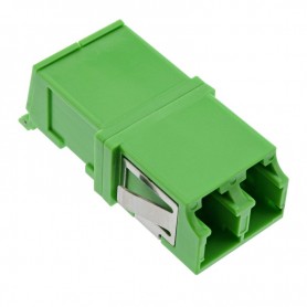 InLine® Fiber Optical Adapter Duplex LC/LC SM Ceramic Sleeve green ext. shutter