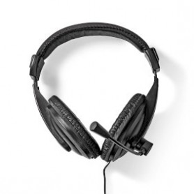 Casque PC | Tour d\'oreille | Stereo | 1x 3.5 mm / 2x 3.5 mm | Rabattable Microphone | Noir