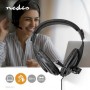 Casque PC | Tour d\'oreille | Stereo | 1x 3.5 mm / 2x 3.5 mm | Rabattable Microphone | Noir