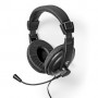 Casque PC | Tour d\'oreille | Stereo | 1x 3.5 mm / 2x 3.5 mm | Rabattable Microphone | Noir