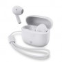 Écouteurs entièrement sans fil | Bluetooth® | Durée de lecture maximale de batterie: 16 heures | Contrôle tactile | Boîtier de charge | Étui de chargement sans fil | Microphone intégré | Support de commande vocale | Blanc