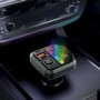 Transmetteur FM audio pour voiture | Fixe | Appels mains libres | 1 \" | Écran ambre | Bluetooth® | PD 18 W / PD 24 W | Charge rapide | Amplification des basses | Google Assistant / Siri | Noir