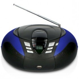 SCD-37 USB Blue Portable FM Radio CD and USB player Blue