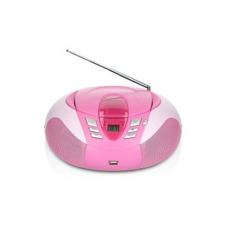 SCD-37 USB Pink Portable FM Radio CD and USB player Pink