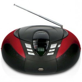 SCD-37 USB Rouge Radio FM Portable CD et Lecteur USB Rouge