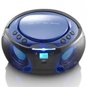 SCD-550BU Radio FM Portable Lecteur CD/MP3/USB/Bluetooth® avec éclairage LED Bleu