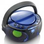 SCD-550BU Radio FM Portable Lecteur CD/MP3/USB/Bluetooth® avec éclairage LED Bleu