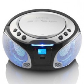 SCD-550SI Portable FM Radio CD/MP3/USB/Bluetooth® lecteur avec éclairage LED Argent