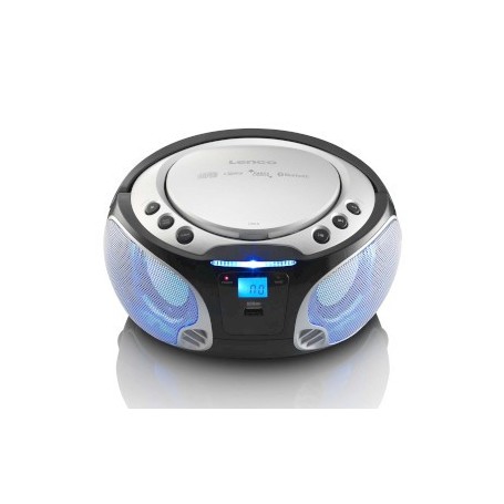 SCD-550SI Portable FM Radio CD/MP3/USB/Bluetooth® lecteur avec éclairage LED Argent