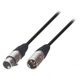 Cable Haut-Parleur XLR 3p Mâle - XLR 3 broches Femelle 3.00 m Noir