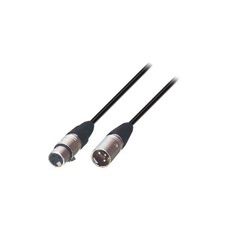 Cable Haut-Parleur XLR 3p Mâle - XLR 3 broches Femelle 3.00 m Noir