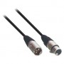 Cable Haut-Parleur XLR 3p Mâle - XLR 3 broches Femelle 3.00 m Noir