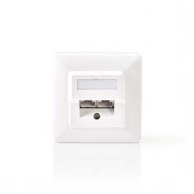 Boîte murale réseau | Dans le mur | 2-Port port(s) | CAT5e | Droit | Femelle | Plaqué or | ABS | Blanc | Boîte