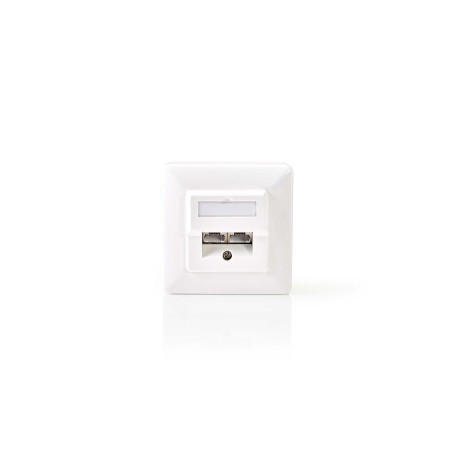 Boîte murale réseau | Dans le mur | 2-Port port(s) | CAT5e | Droit | Femelle | Plaqué or | ABS | Blanc | Boîte