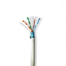 Réseau Câble Rouleau | CAT6 | Souple | F/UTP | Cuivre nu | 50.0 m | Intérieur | Rond | LSZH | Gris | Boîte