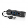 Hub USB | 1x USB-A | 3x USB A Femelle | 5-Port port(s) | USB 2.0 | Alimenté par port USB | SD & MicroSD