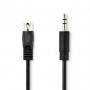 Câble audio DIN | DIN 5-Pin Mâle | 3.5 mm Mâle | Plaqué nickel | 1.00 m | Rond | PVC | Noir | Label