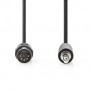 Câble audio DIN | DIN 5-Pin Mâle | 3.5 mm Mâle | Plaqué nickel | 1.00 m | Rond | PVC | Noir | Label