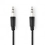 Câble audio stéréo | 3.5 mm Mâle | 3.5 mm Mâle | Plaqué nickel | 1.00 m | Rond | Noir | Label