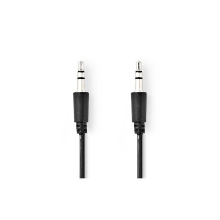 Câble audio stéréo | 3.5 mm Mâle | 3.5 mm Mâle | Plaqué nickel | 1.00 m | Rond | Noir | Label