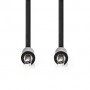 Câble audio stéréo | 3.5 mm Mâle | 3.5 mm Mâle | Plaqué nickel | 1.00 m | Rond | Noir | Label