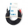 Câble audio stéréo | 3.5 mm Mâle | 2x RCA Male | Plaqué nickel | 15.0 m | Rond | Noir | Label