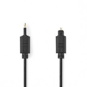 Câble audio optique | TosLink Male | Mini-Toslink | 1.00 m | Rond | PVC | Noir | Label