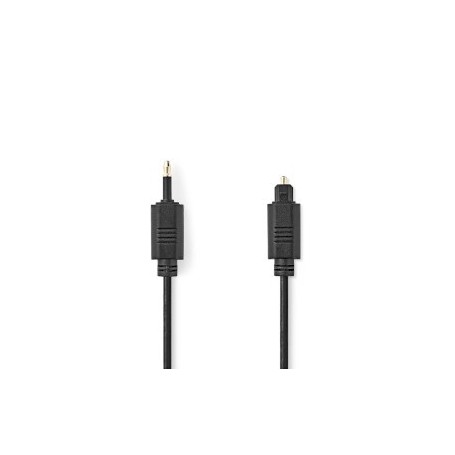 Câble audio optique | TosLink Male | Mini-Toslink | 1.00 m | Rond | PVC | Noir | Label