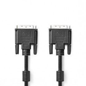 Câble DVI | DVI-D 24 + 1 broches mâle | DVI-D 24 + 1 broches mâle | 2560x1600 | Plaqué nickel | 2.00 m | Droit | PVC | Noir | Label