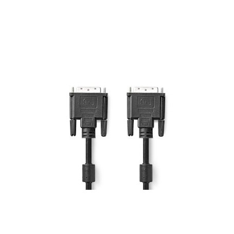 Câble DVI | DVI-D 24 + 1 broches mâle | DVI-D 24 + 1 broches mâle | 2560x1600 | Plaqué nickel | 2.00 m | Droit | PVC | Noir | Label
