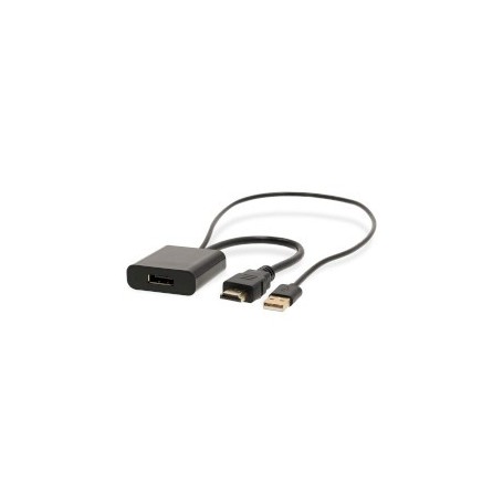 Adaptateur HDMI™ | HDMI™ Connecteur | DisplayPort Mâle / USB-A Mâle | Plaqué or | Droit | PVC | Noir | 1 pièces | Boîte