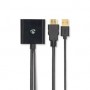Adaptateur HDMI™ | HDMI™ Connecteur | DisplayPort Mâle / USB-A Mâle | Plaqué or | Droit | PVC | Noir | 1 pièces | Boîte