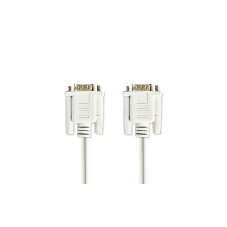 Câble de série | D-SUB 9-Pin Male | D-SUB 9-Pin Male | Plaqué nickel | 2.00 m | Rond | PVC | Ivoire | Label