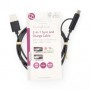 Câble 2 en 1 | USB 2.0 | USB-A Mâle | USB Micro-B mâle / USB-C™ Mâle | 480 Mbps | 1.00 m | Plaqué nickel | Rond | PVC | Noir | Label